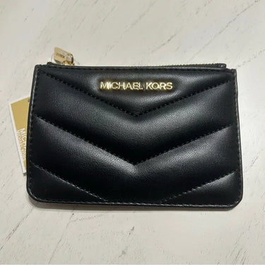 Michael Kors Jet Set Travel Small Quilted Coin Pouch Black One Size